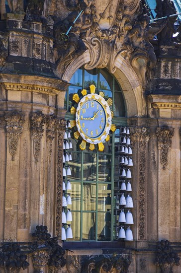 Porcelain carillon at the carillon pavilion of the Dresden Zwinger, a jewel of Saxon baroque,