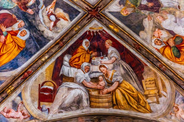 Ceiling frescoes, Duomo di San Marco, old town centre with magnificent aristocratic palaces and