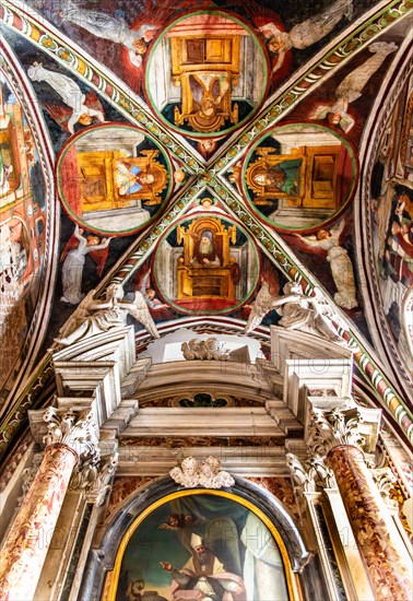 Ceiling frescoes, Duomo di San Marco, old town centre with magnificent aristocratic palaces and