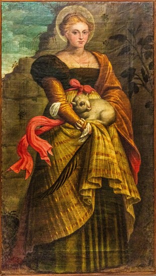 St Agnes, Oell on canvas, 1561, Museo Cristiano with masterpieces of Lombard sculpture, Cividale