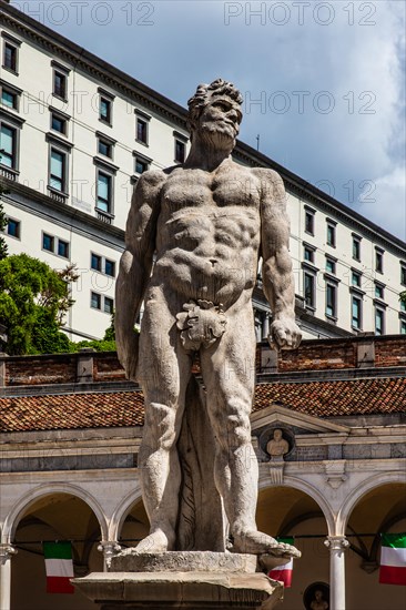 Statue of Cacus, Loggia di San Giovanni in Piazza della Liberta, Udine, most important historical