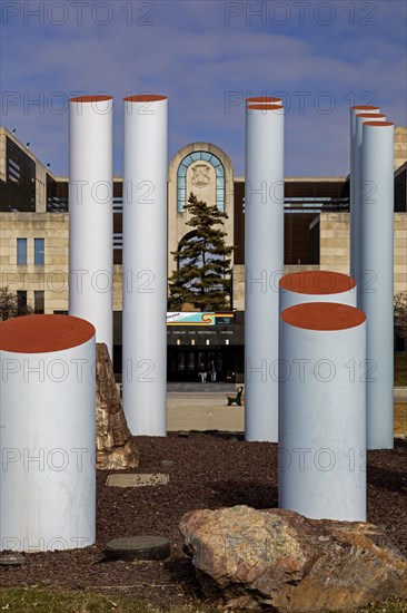 Lansing, Michigan, The Michigan History Museum. A sculpture called Polaris Ring, by David Barr, is