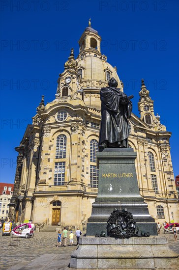 Statue of Doctor Martin Luther after Ernst Rietschel on the Neumarkt in front of the Church of Our