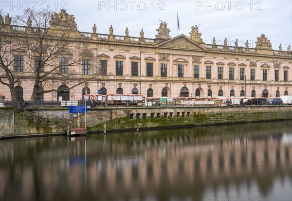 Long exposure, Unter den Linden Palace Bridge with a view of the German Historical Museum, Berlin,