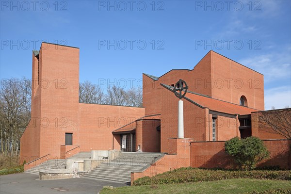 Modern St Michael's Church by architect Alexander von Branca 1987, Schwanberg Monastery, Casteller