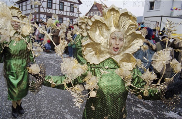 Carnival in Wasungen, Thuringia on 13.02.1999. The Wasungen carnival is known for its popular