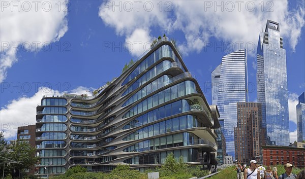 Residential building 520 West 28th Street by architect Zaha Hadid, at the High Line Park, Hudson