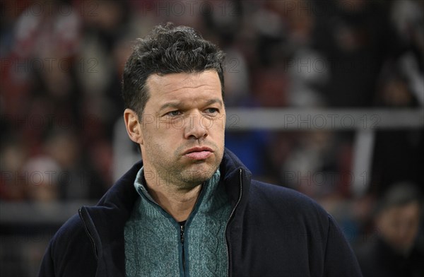 DAZN TV expert Michael Ballack, portrait, puffs cheeks, annoyed, MHPArena, MHP Arena Stuttgart,