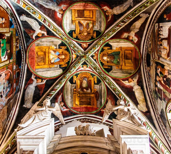 Ceiling frescoes, Duomo di San Marco, old town centre with magnificent aristocratic palaces and
