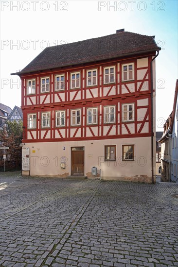 Half-timbered house, former Latin school, Doktor-Martin-Luther-Platz, Bad Windsheim, Middle