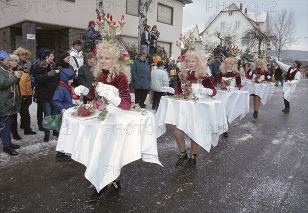Carnival in Wasungen, Thuringia on 13.02.1999. The Wasungen carnival is known for its popular