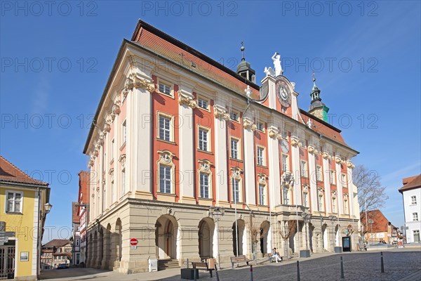 Baroque town hall built in 1717 Landmark, market square, Bad Windsheim, Middle Franconia,