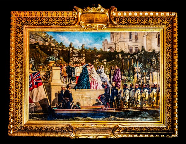Paintings, Elisabeth Interior rooms in neo-renaissance, neo-baroque style, Miramare Castle with