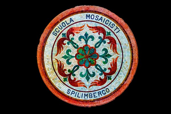 Mosaic school that produces mosaic masters, Spilimbergo, city of mosaic art, Friuli, Italy,