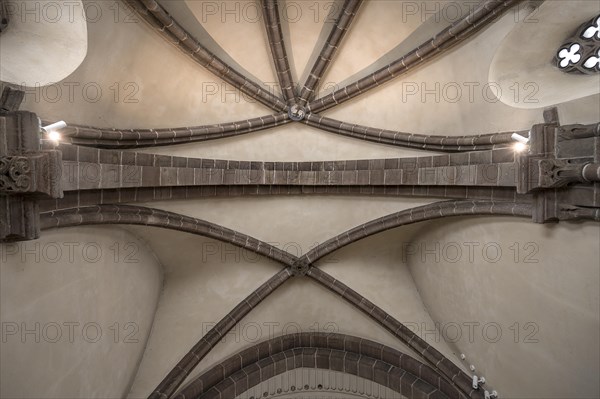 Early Gothic ribbed vault in St Clare's Church, Koenigstrasse 66, Nuremberg, Middle Franconia,