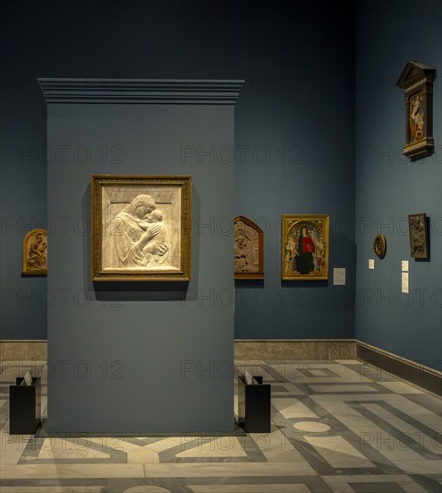 Donatello, Florence c. 1385-1466, Madonna and Child, marble, Sculpture Collection in the Bode