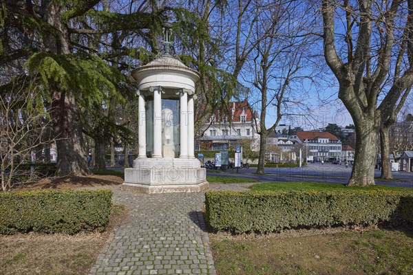 Historic weather pillar in the Ouchy district, Lausanne, district of Lausanne, Vaud, Switzerland,