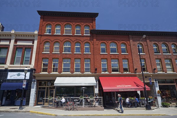 Architecture, buildings, stores on Brock Street, Kingston, Province of Ontario, Canada, North