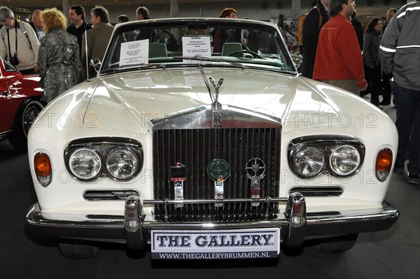 RETRO CLASSICS 2010, Stuttgart Messe, White classic Rolls-Royce presented at a car show, Stuttgart