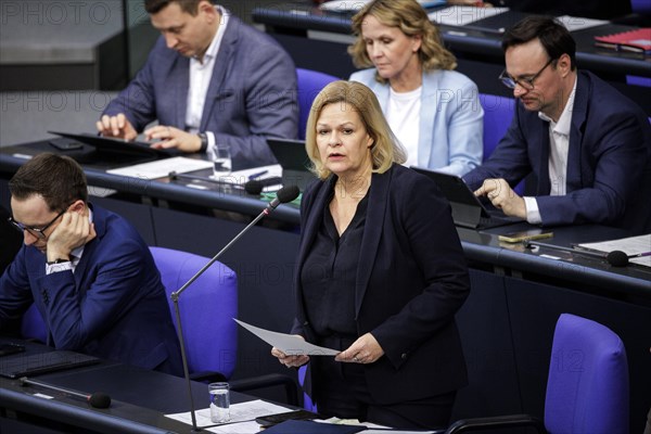 Nancy Faeser, Federal Minister of the Interior and Home Affairs, photographed during the government