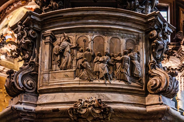 Pulpit detail, Cathedral of Santa Maria Annunziata, 13th century, Udine, most important historical