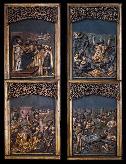Side wing of the cross altar, around 1517, bas-relief of the thorn-headed Christ, the Garden of