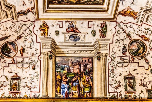 Canopy Hall with Renaissance frescoes, scenes from the New Testament, 1560, Palazzo Patriarcale,