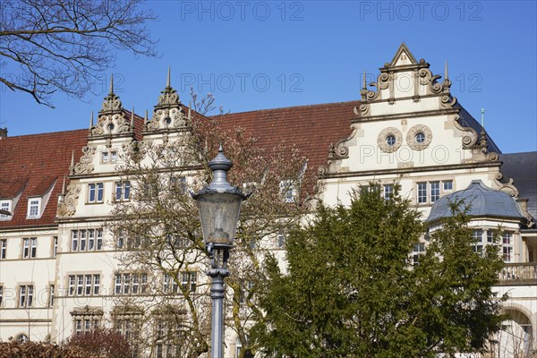 Roof gable and roofs of the New Government with lantern in Minden, Muehlenkreis Minden-Luebbecke,