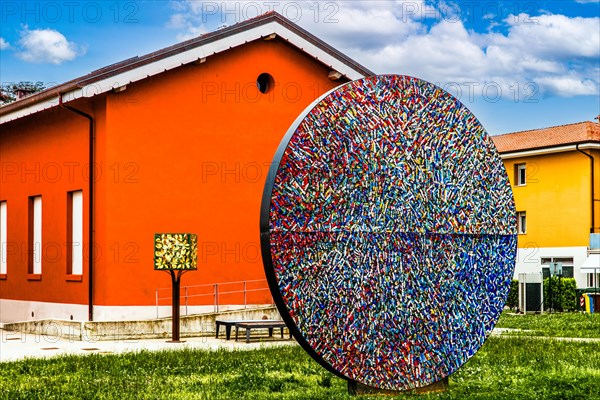 Outdoor mosaic, mosaic school that produces mosaic masters, Spilimbergo, city of mosaic art,