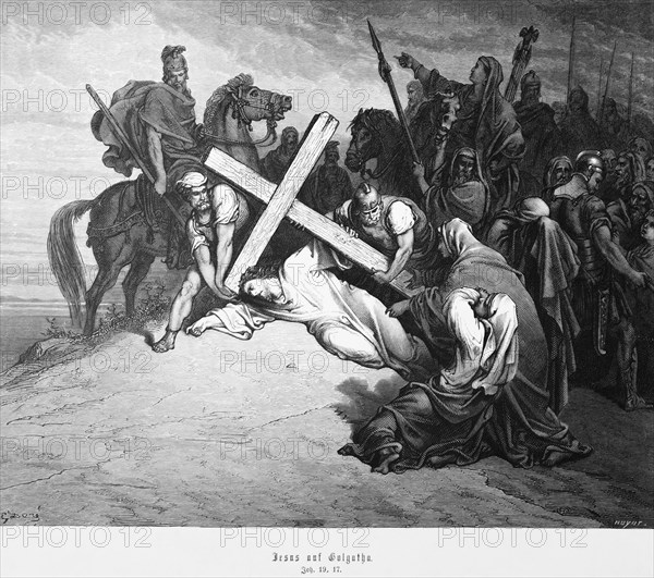 Jesus on Golgotha, Gospel of John, Chapter 19, Crucifixion of Jesus, Place of the Skull, Horseman,