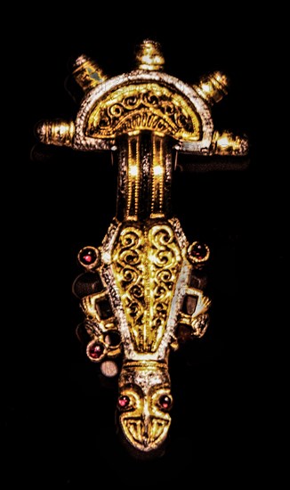 Grave goods from Lombard woman's tombs, 5th-6th century AD, Archaeological Museum, Castello di