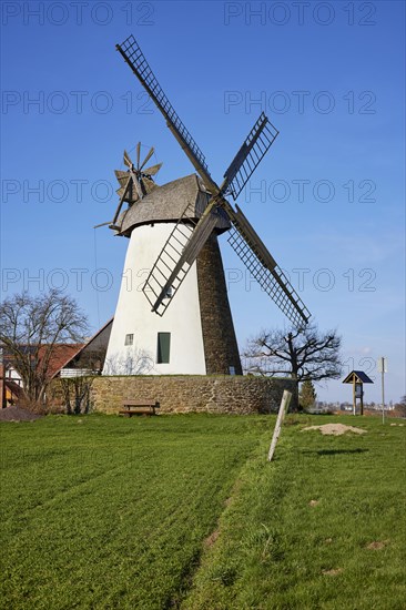 The Eickhorst windmill, a Wallhollaender from 1848, is part of the Westphalian Mill Road under a