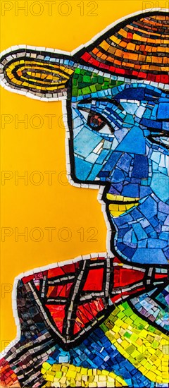 Picasso mosaic copy, mosaic school producing mosaic masters, Spilimbergo, city of mosaic art,