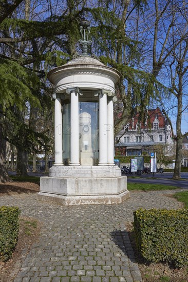 Historic weather pillar in the Ouchy district, Lausanne, district of Lausanne, Vaud, Switzerland,