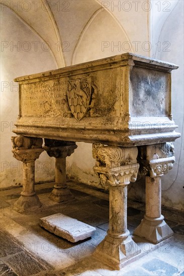 Crypt, Duomo di Santa Maria Maggiore, 13th century, historic city centre, Spilimbergo, Friuli,
