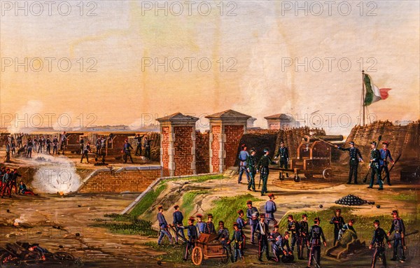 Defence of the Marghera Gate, 1850 by Antonio Picco, oil on canvas, Museum of the Risorgimento on