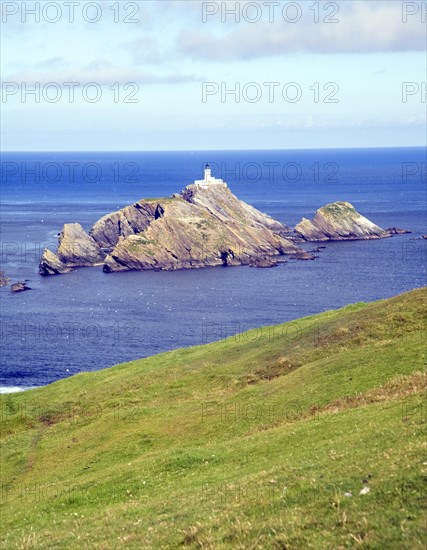 Muckle Flugga lighthouse, Britain's most northerly point, Hermaness, Unst, Shetland Islands