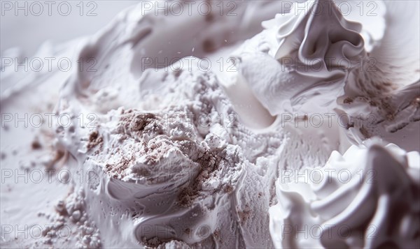 Close-up of melting lavender ice cream, abstract background with ice cream close up view AI