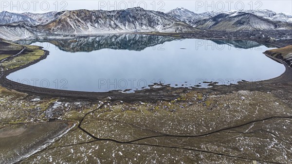 Crater lake Frostastadavatn, near Landmannalaugar, Fjallabak Nature Reserve, Sudurland, Iceland,