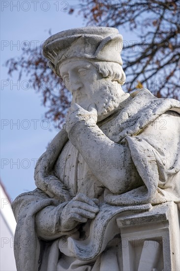 Monument to Johann Turmayr, called Aventinus, (1477-1534), Aventinusplatz, Abensberg, Lower