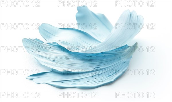 A light blue brush stroke forming a chamomile petal. Chamomile flower painted on white background
