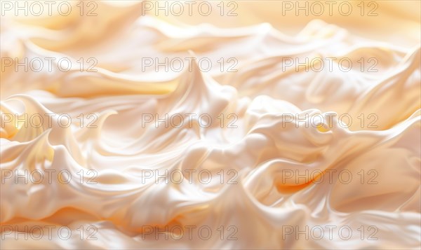 Close-up of melting vanilla ice cream, abstract background with ice cream close up view AI