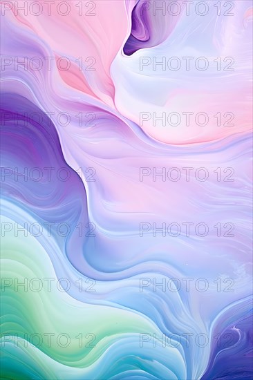 Abstract pastel painting with flowing lines intertwine organic shapes symbolizing springs awake, AI