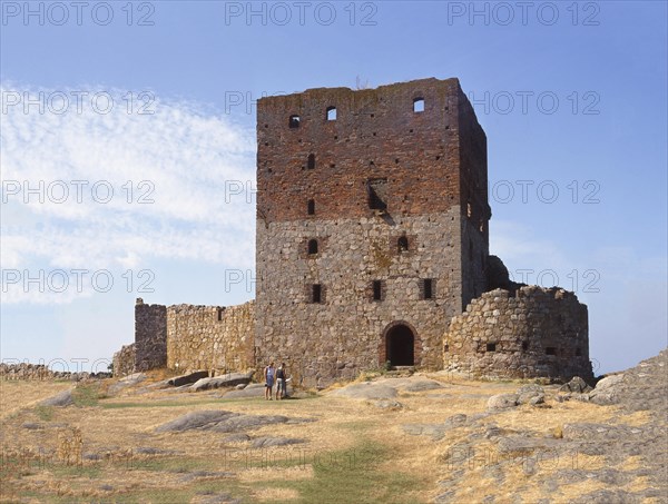 The tower in Hammershus, Scandinavia's largest medieval fortification and is one of the largest