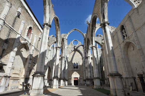 Lisbon city view, carmo convent, portugal