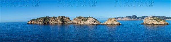 View of the Malgrats Islands from the Mirador de les Malgrats near Santa Ponca or Santa Ponsa,