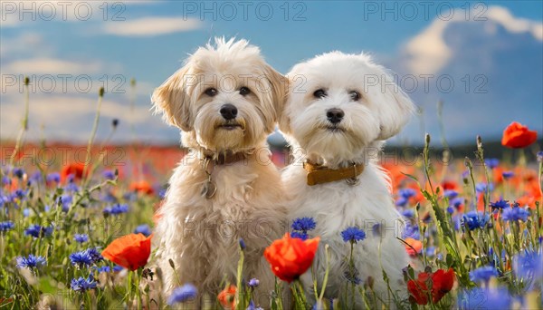 KI generated, animal, animals, mammal, mammals, Maltipoo (Canis lupus familiaris), dog, dogs,
