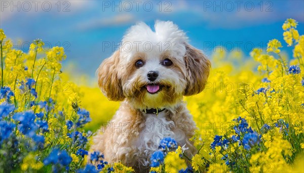 KI generated, animal, animals, mammal, mammals, Maltipoo (Canis lupus familiaris), dog, dogs,