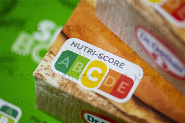 NUTRI-SCORE label, nutrition labelling system, food traffic light, Baden-Wuerttemberg, Germany,