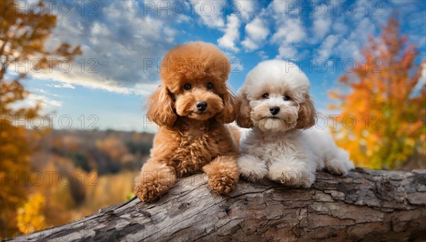 AI generated, animals, mammals, dog, domestic dogs (Canis lupus familiaris), two animals,